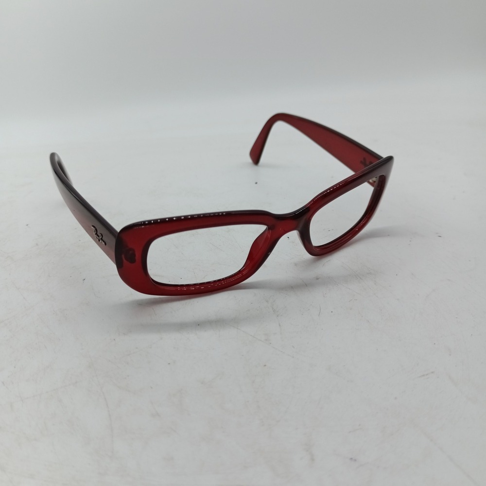 Ray-Ban Italy Rectangular Translucent Dark Red Eyeglass Frames Only 143